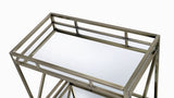 Kristensen Mirrored & Antique Gold Finish Serving Cart B2726P287299