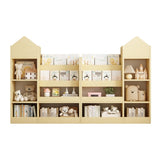 ZUN Wood Kids Wooden Bookshelf Toy Storage Organizer with Bookcase, Kid's Bin Storage Unit with 6 96058687