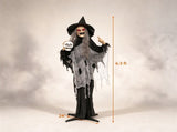 6.3FT Halloween Animatronic Witch, Sound Activated Talking Witch with Glowing Red Eyes & Poseable 67255901