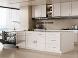 33 Inch White Shaker Double Door Wall Cabinet Solid Wood with 2 adjustable shelves Ready to Assemble T2950P490383