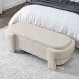 Linen Fabric Upholstered Bench with Large Storage Space for the Living Room, Entryway and W48790040