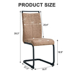 ZUN Dining Chairs,tech cloth High Back Upholstered Side Chair with C-shaped Tube Black Metal Legs for W115155748