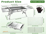 Portable Folding Charcoal BBQ Grill, Outdoor Barbecue Grill with Dual Side Shelves & 12 Air Vents, 30224474