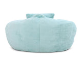 Giant Bean Bag Chair withFootstool, Oversized Bean Bag for Adults and Kids, Faux Fur Shell-Shaped W2677P306795