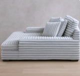 Man Wah Presley Corduroy Chaise Armchair, Fog B2707P311001