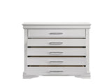 Modern 5 Drawers Chest made with Wood in White 733569342808