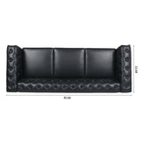 83.66 Inch Width Traditional Square Arm removable cushion 3 seater Sofa W68042996