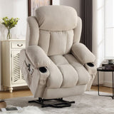 Power Lift Recliner Chair with Heat and Massage Electric Fabric Recliner Chair for Elderly with Side W1807P298601