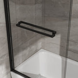 Goodyo Double Sliding Bathtub Shower Door 48 in. W x 60 in. H Aluminum Framed Shower Enclosure for D163107685