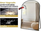 64"x21" Arched Full Length Mirror Freestading Full Body Floor Mirror, Black 26714282