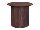 Minimalist Round Pedestal Side Table, Space-Saving Stable Nightstand with Rounded Edges & Anti-Slip 90717001