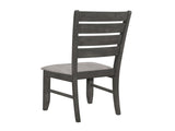 Set of 2 Dining Chairs with Fabric Upholstered Seat, Dark Grey B016P227268