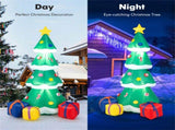 6FT Inflatable Christmas Tree Multicolored Gift Boxes Star Top, Built-in LED Lights, Waterproof 22450035