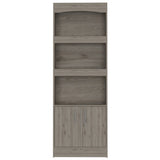 Simma Bookcase, Metal Hardware, Three Shelves, Double Door Cabinet -Light Gray B20091982