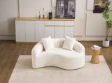 LY-042 S-Curved Chenille Sectional Sofa Dual-Depth , White, No Assembly, Compact for W2231P329713