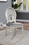Formal Dining Room Furniture 2pcs Chairs Silver Side Chair Cutout back Cushion Leatherette B011P309220