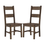 Rustic Golden Brown Ladder Back Dining Chairs B062P145492