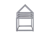 Twin over Twin Rubber Wood Floor Bunk Bed, with ladder,Guardrails,House-Shaped-Bunk Bed,Grey W504P206863