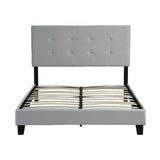 Queen Size Upholstered Platform Bed Frame with pull point Tufted Headboard, Strong Wood Slat W2297140907