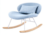 25.59"W x 33.66"D x 29.53"H Indoor Teddy Fabric Rocking Chair, Soft Fluffy Lounge Rocker with White 70114682