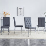 ZUN 4 piece set of gray armless dining chairs brings a touch of elegance and mystery to the dining area W1151132006