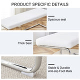 ZUN White shoe changing stool, silver metal legs, sofa stool dining chair, suitable for bedroom ,fitting W1151131315