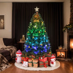 ZUN 7.5 FT Pre-lit Artificial Christmas Tree, APP Controlled Xmas Tree Hinged Branches with 400 RGB 09504553