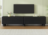 Stylish Thick Wavy Door TV Cabinet with Adjustable Shelves, Cream Style TV Stand with 4 Cabinets for N721P350797B