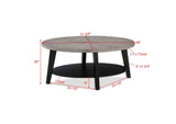 ZUN Contemporary Gray 3-Piece Cocktail Set Oval Coffee Table and Two Matching Round End Tables Living B011P244333