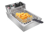 Single Tank Electric Deep Fryer, 11.4QT/10.8L Capacity, 110V 2500W Power, 60078190