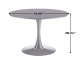 31.5" GREY COLOR TOP Tulip Table Mid-century Dining Table for 2-4 people With Round Mdf Table Top, W234P405191