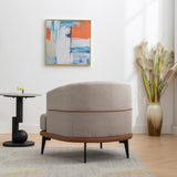 Modern Two-tone Barrel Fabric Chair, Upholstered Round Armchair for Living Room Bedroom Reading 79975814