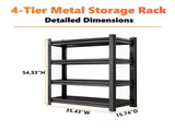 4-Tier Adjustable Storage Rack, Practical Metal Shelving Unit for Home & Office Organization, W1831P601856