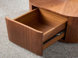 35.43 inch Petal - shaped Design Round Coffee Table,Small Coffee Table with Hidden Drawer for Living W2582P338168