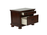 Rubber Wood 2 Drawers Nightstand in Antique Cherry Finish B016P251353