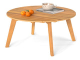 24.5" x 24.5" x 16" Premium Acacia Wood Round Side Table, 165 LBS Weight Capacity Outdoor End Table 36373582