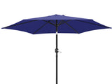 9ft Patio Umbrella, Outdoor Market Umbrella with Push Button Tilt, Crank Handle, 6 Sturdy Iron Ribs, 93983918