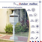 ZUN Mailbox Cast Aluminum White Mail Box Postal Box Security Heavy Duty New W2505P151719