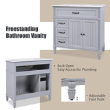 ZUN 36" Bathroom Vanity with Sink, Bathroom Cabinet with Drawers, Solid Frame and MDF Board, One N759P207685E