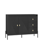 ZUN Buffets & Sideboards, Fluted Sideboard Cabinet, 2 Door 3 Drawer Design, with Led Lights,Acceent W1321P204628