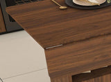 Multi-Functional Folding Table with Storage Shelves and Wheels, 47 Inch Foldable Dining Table for W2700P437587