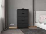 Logan Black 5 Narrow Drawer Dresser B062P175096