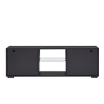 ZUN Black morden TV Stand with LED Lights,high glossy front TV Cabinet,can be assembled in Lounge Room, 57168670