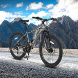 S24102 24 Inch Mountain Bike Boys Girls, Steel Frame, Shimano 21 Speed Mountain Bicycle with Daul W709P294013