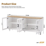 ZUN ON-TREND Farmhouse TV Stand with Tempered Glass Doors for TVs Up to 70", Versatile Sideboard with N721P206052K