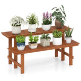 Double layered woody plant rack, staircase style flowerpot rack 71225288