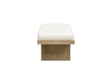 Bella 52" Upholstered Modern Accent Bench, Ivory White Boucle B2719P292908