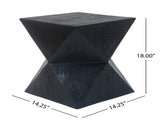 14.25" Black Symmetry Concrete Side Table with Smooth Wood Grain Texture and Modern N767P192080B