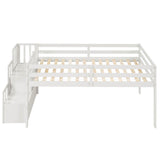 Loft bed with staircase , White W50443251