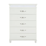 ZUN White Finish 5-Drawers Chest with LED Lighting Modern Bedroom Furniture 1pc B011P250825